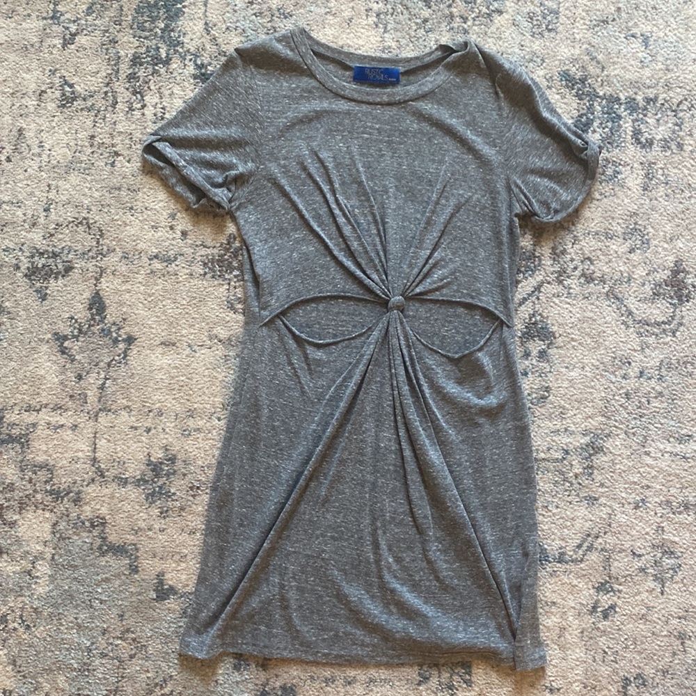 Knotted Cutout T-shirt Dress